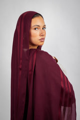 Didi Satin Line Hijab - Maroon