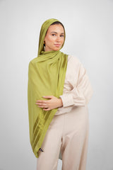 Didi Satin Line Hijab - Lime