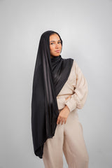 Didi Satin Line Hijab - Black