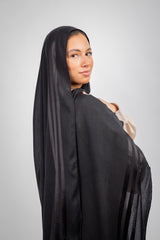 Didi Satin Line Hijab - Black