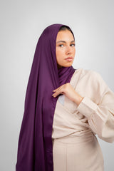 Lily Satin Hijab - Purple