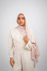 Didi Satin Line Hijab - Powder Pink