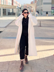 furry coat - White