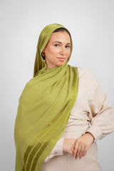 Didi Satin Line Hijab - Lime