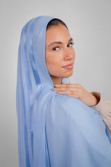 Didi Satin Line Hijab - Baby Blue