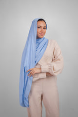 Didi Satin Line Hijab - Baby Blue