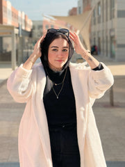 furry coat - White