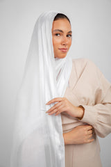 Didi Satin Line Hijab - White