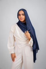 Didi Satin Line Hijab - Navy