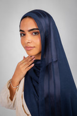 Didi Satin Line Hijab - Navy