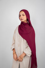 Maya Modal Hijab - Maroon