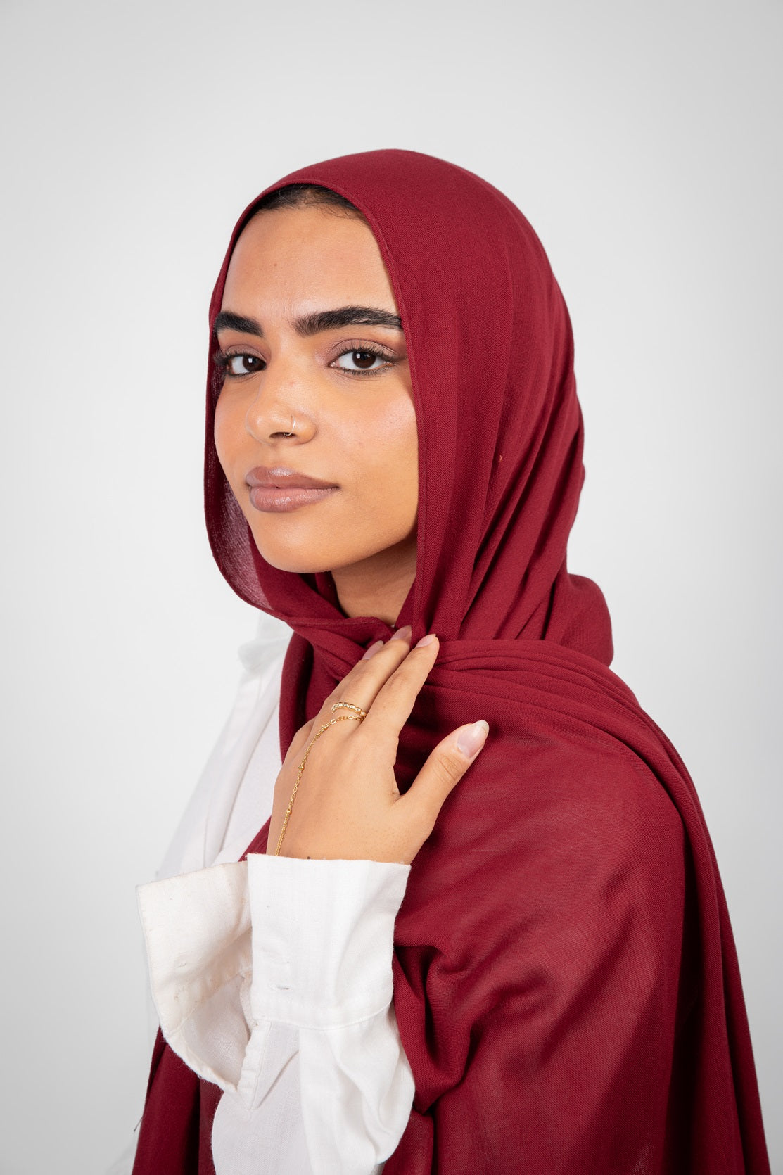 Mima Modal Hijab - Maroon