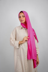 Lily Satin Hijab - Hot Pink