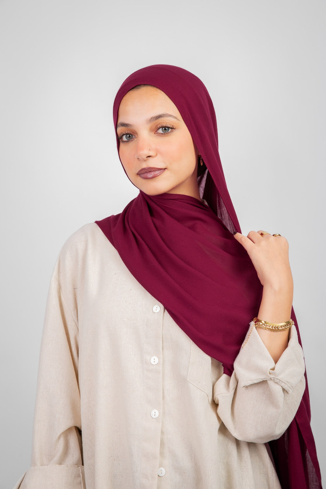 Maya Modal Hijab - Maroon