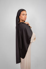 Lily Satin Hijab - Black