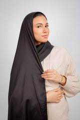 Lily Satin Hijab - Black