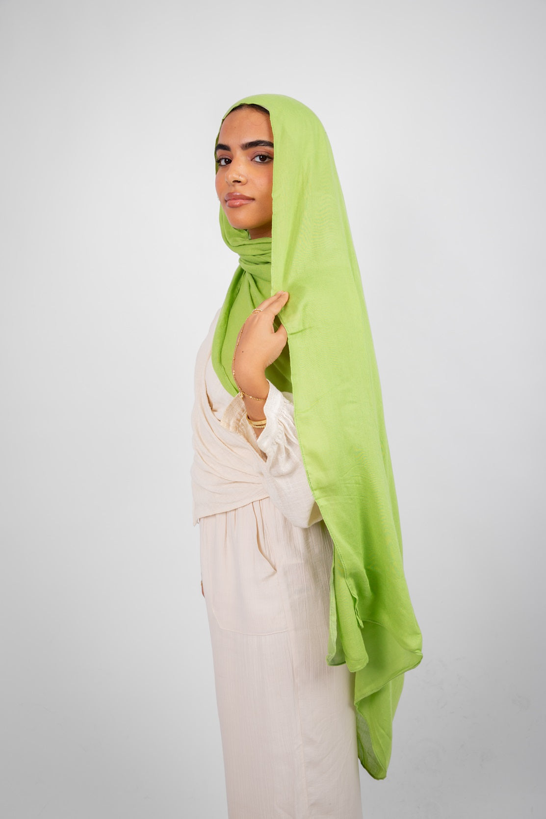 Maya Modal Hijab - Lime Green