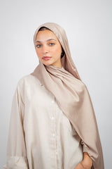 Lily Satin Hijab - Cafe
