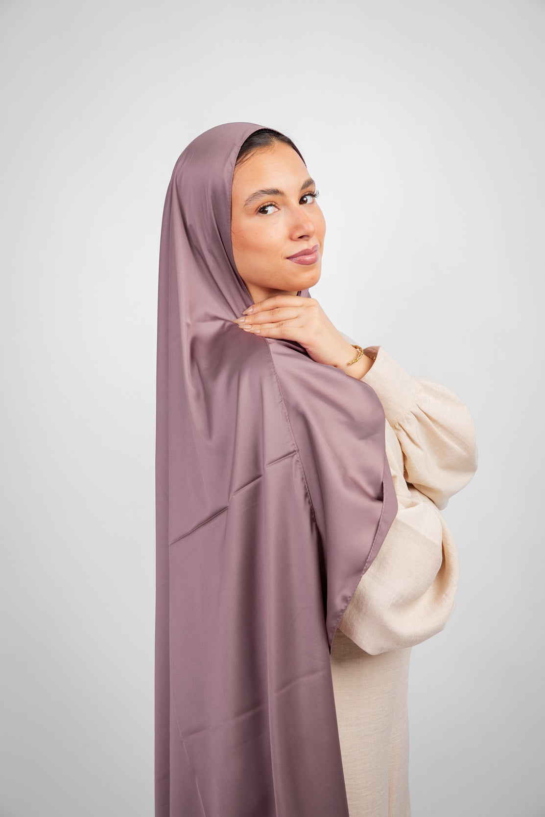 Lily Satin Hijab - Cashmere