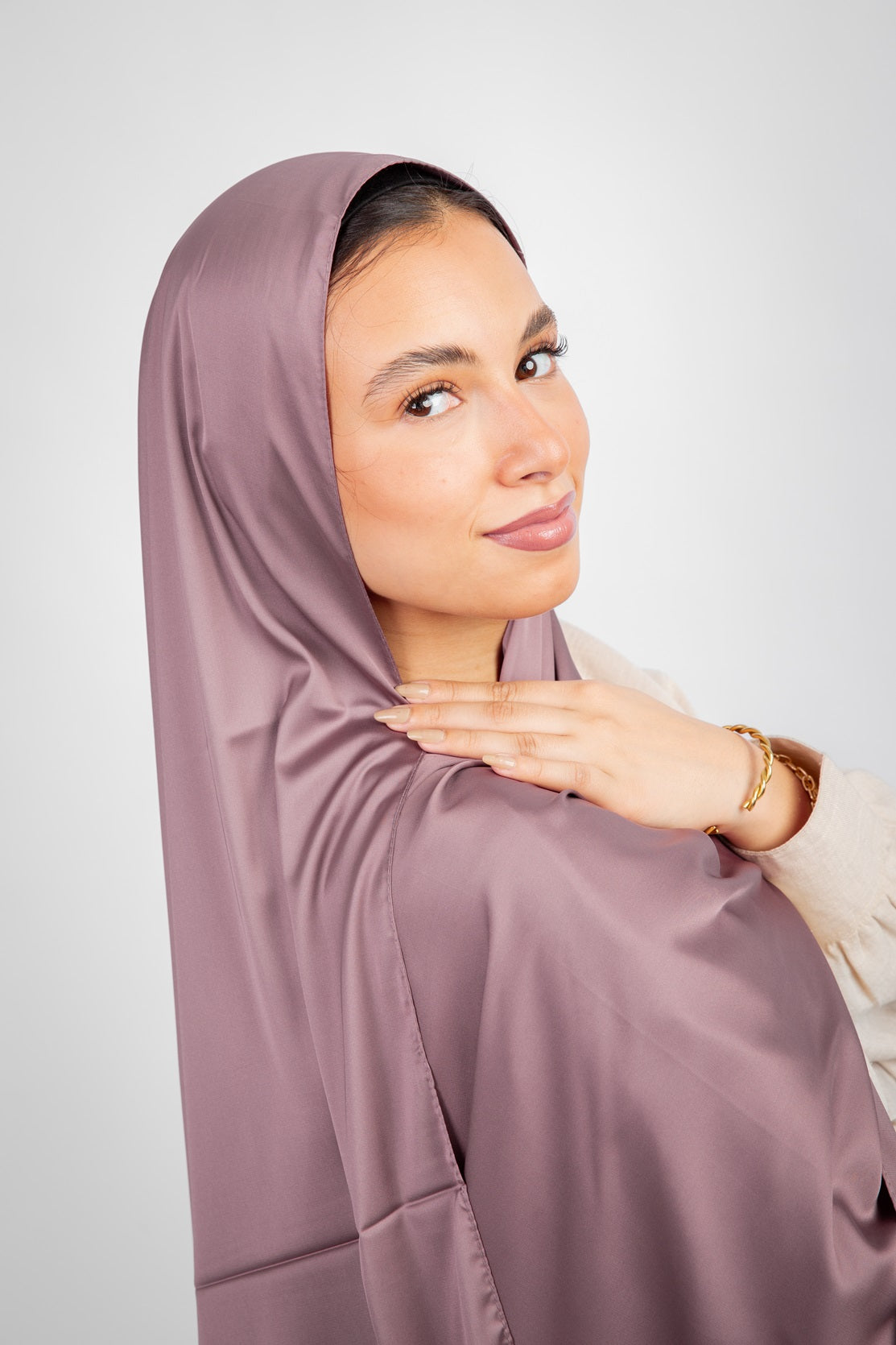 Lily Satin Hijab - Cashmere