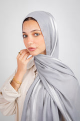 Didi Satin Line Hijab - Grey