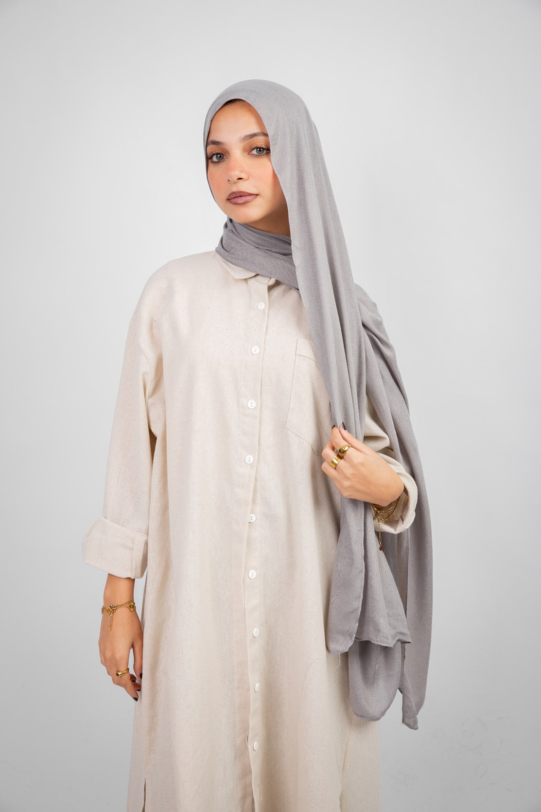 Maya Modal Hijab - Grey