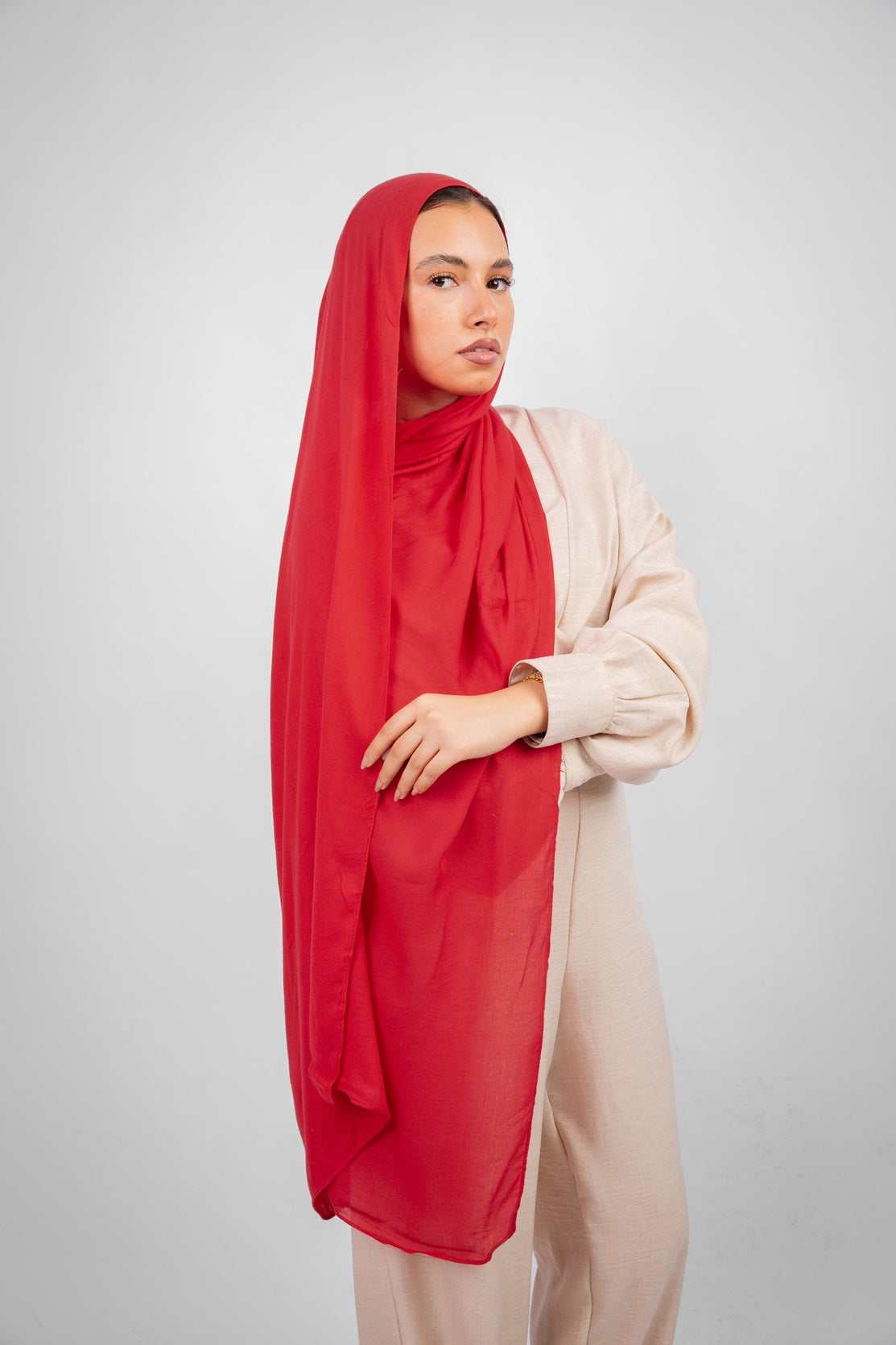 Maya Modal Hijab - Red