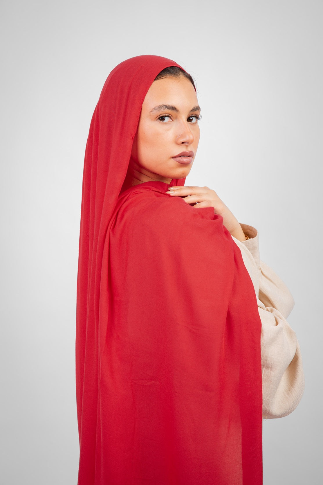 Maya Modal Hijab - Red