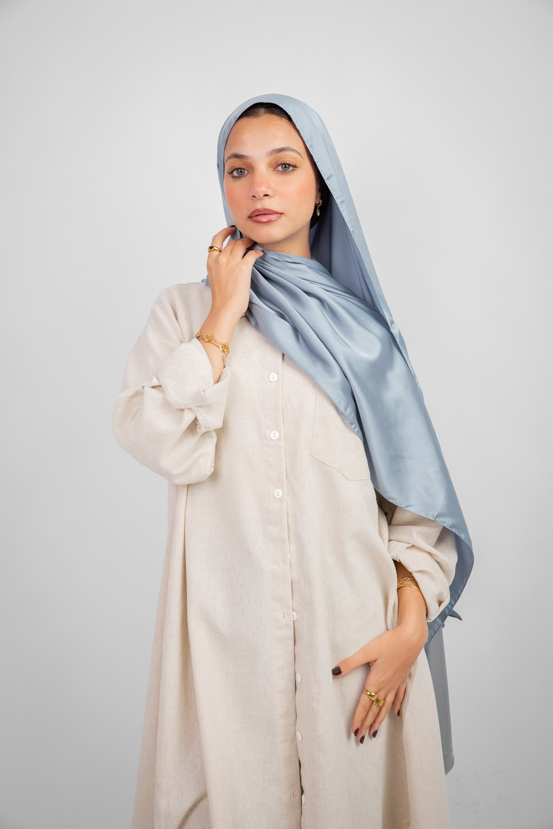 Lily Satin Hijab - Baby Blue