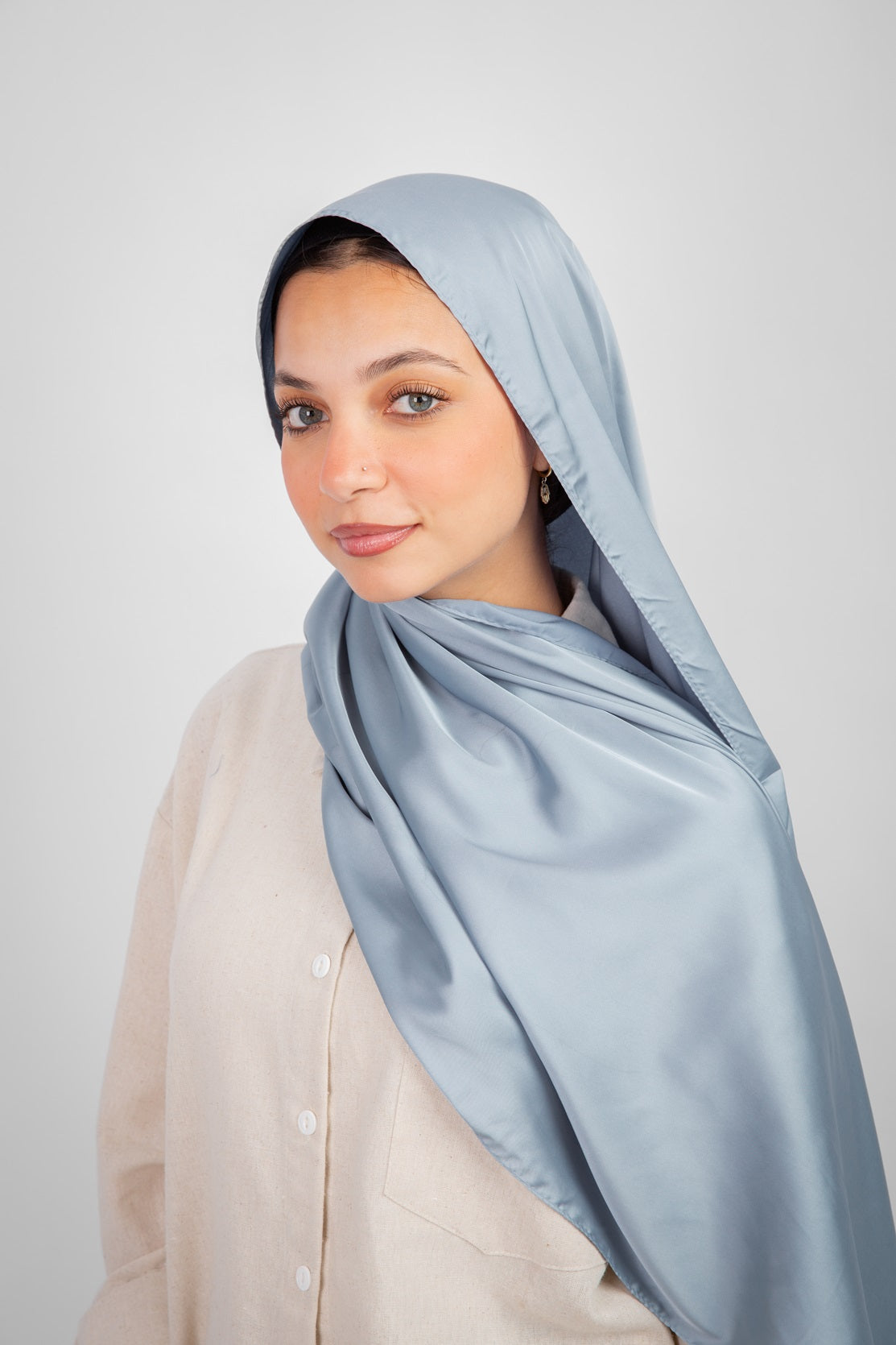 Lily Satin Hijab - Baby Blue