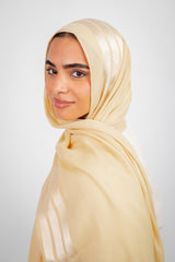 Didi Satin Line Hijab - Cream Beige