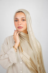 Didi Satin Line Hijab - Sand Beige