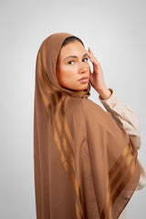 Didi Satin Line Hijab - Brown