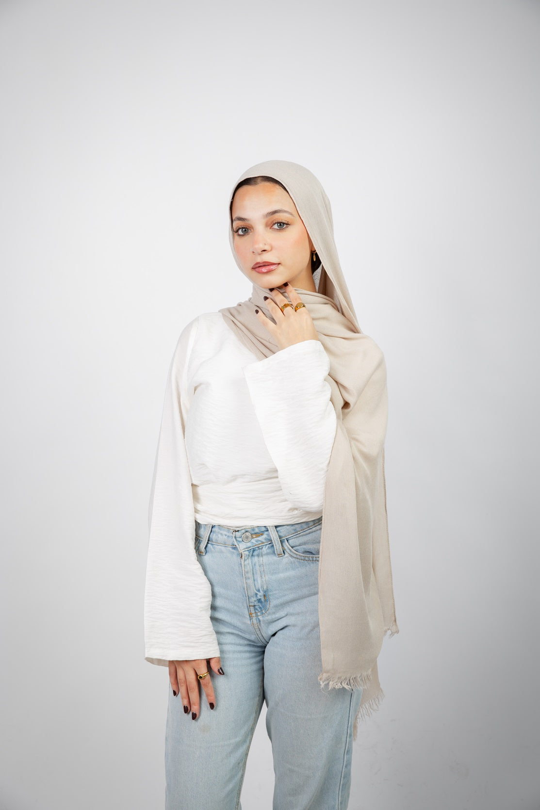Mima Modal Hijab - Light Beige